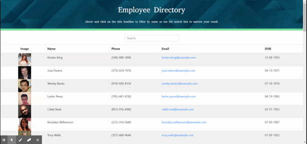Employee Directory gif